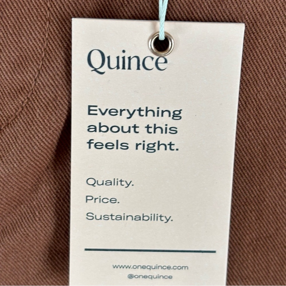 Organic Stretch Cotton Twill Straight Leg Cropped Pants, Rust Color, Size 27 - Picture 10 of 15